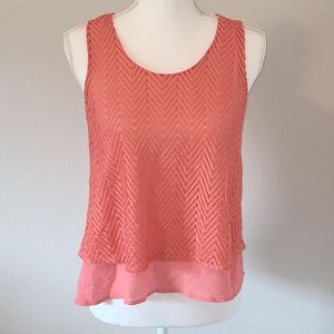 Coral layered swing tank top - medium